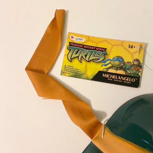 2009 TMNT Michelangelo Ninja  Turtle Plastic Mask Ages 14+ Halloween Cosplay - Picture 12 of 13